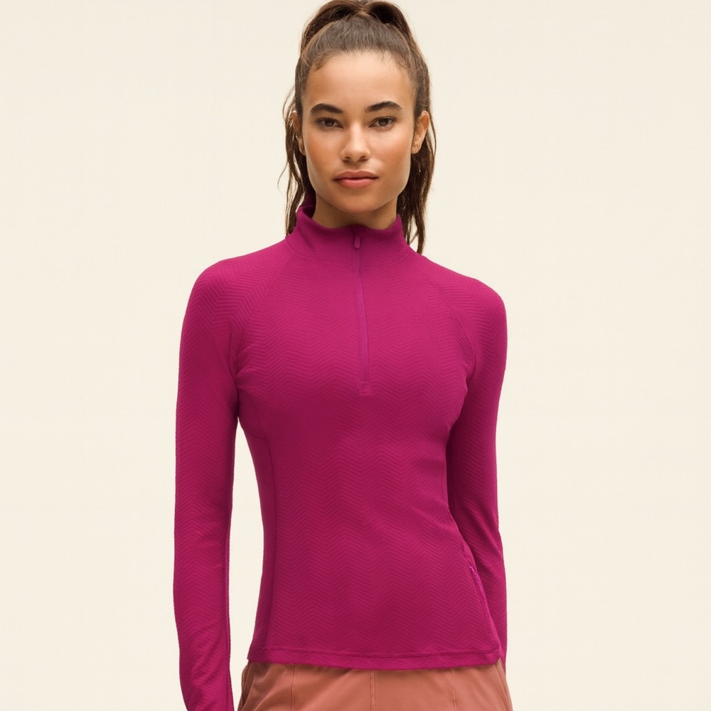 Lululemon Nulux™ Long Sleeve Half-Zip – Magenta Purple – Size 8 NWT